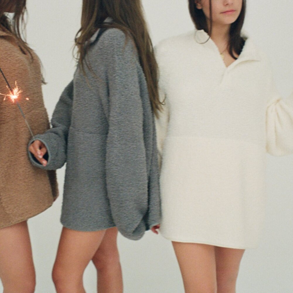 SKIMS Cozy Knit Oversize Pullover in Bone